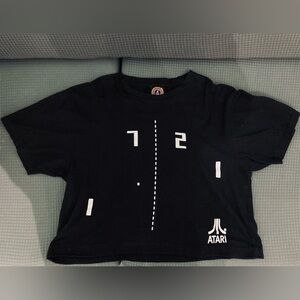 Vintage Atari Pong Black Cropped T-shirt Changes Unisex XL